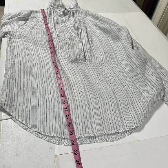 CP Shades Womens Lagenlook Striped Linen Tunic Size XS Blue Boho Beachy Coastal - Picture 11 of 12